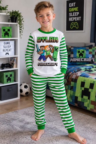 Personalised minecraft pyjamas - minecraft,